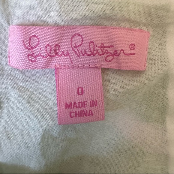 Lilly Pulitzer Tate Skirt Resort White Stinger Bee Gold Glitter Size 0 Green - Picture 6 of 12